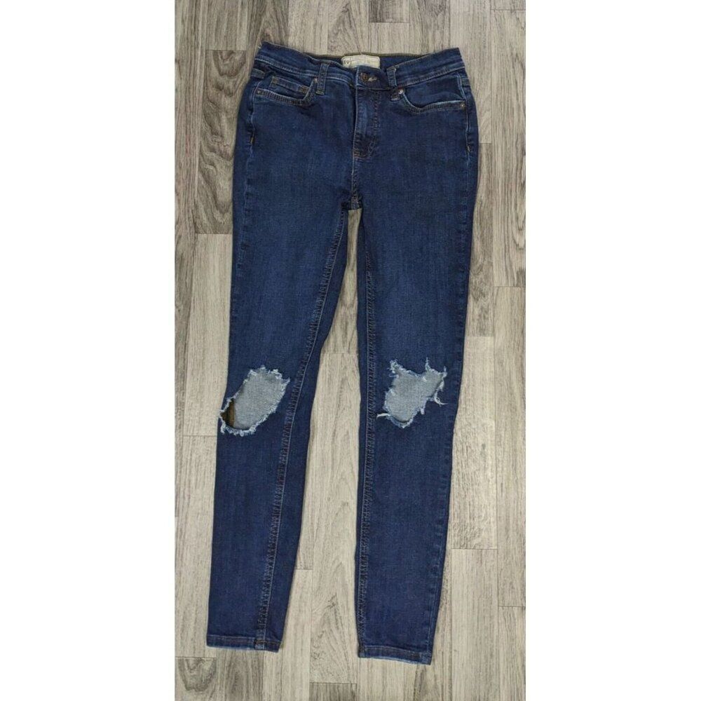 Free People Womens Size 26‎ R Pockets Distressed Skinny Denim Blue Jeans